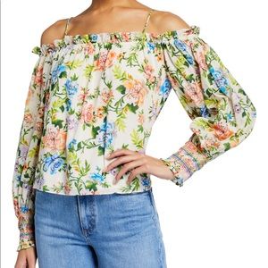 Alice and Olivia off the shoulder floral top